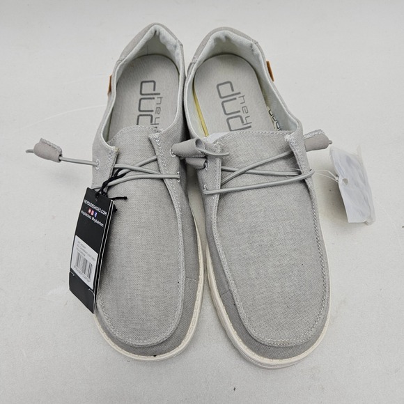Hey Dude Wendy Light Grey Chambray Slip On Loafers Women Size 10 NEW - Picture 4 of 13